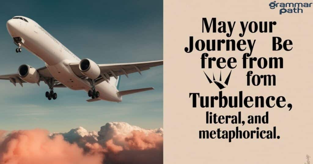 "May your journey be free from turbulence, literal and metaphorical"