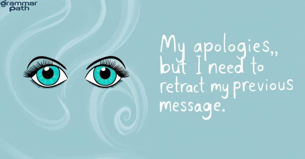 "My apologies, but I need to retract my previous message"