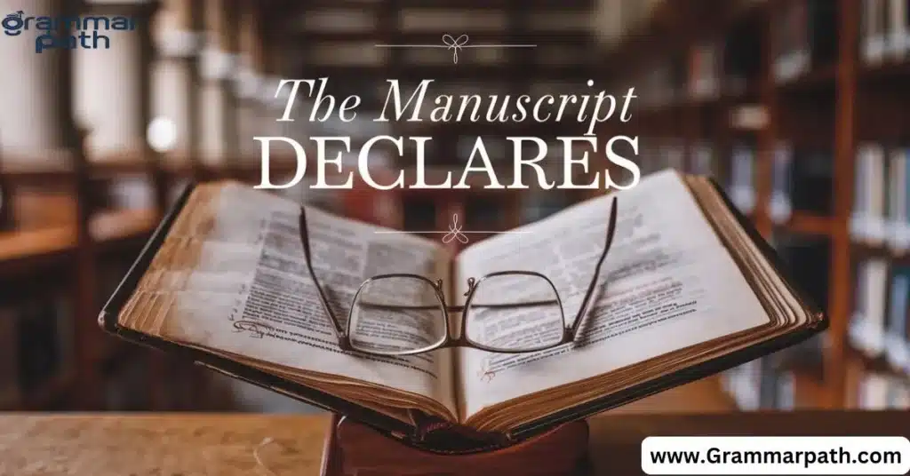 The Manuscript Declares