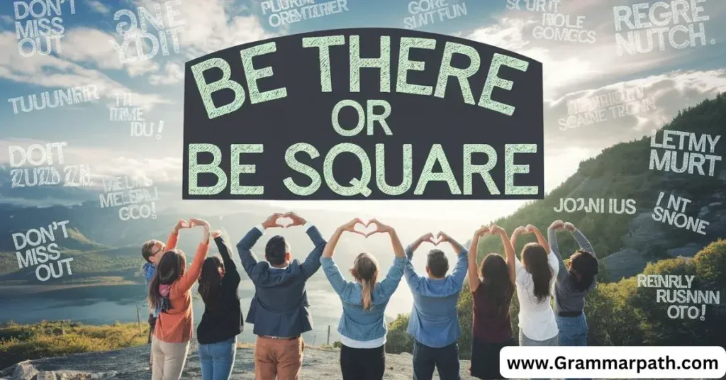 30 Dynamic Phrases Similar to “Be There or Be Square”"