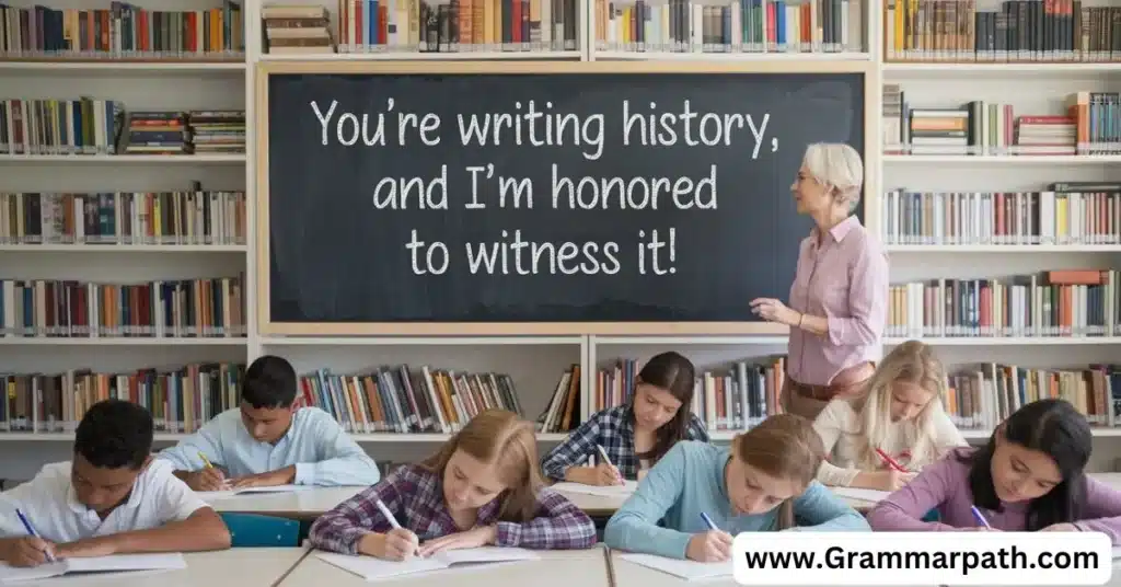 "You're writing history, and I'm honored to witness it!"