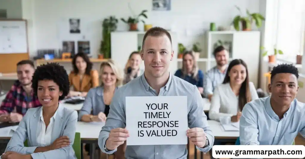 Your Timely Response Is Valued